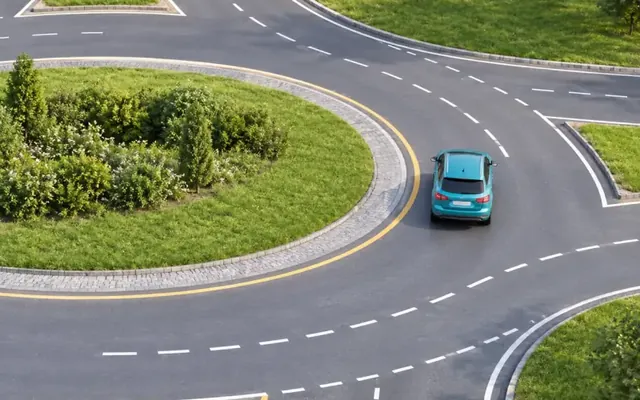 Roundabout seen from above