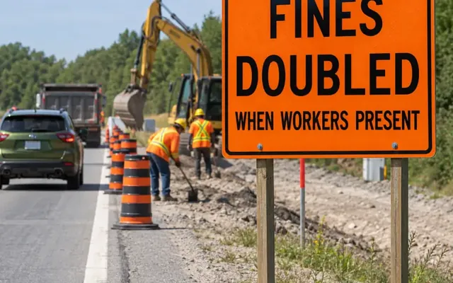 Fines doubled when workers present sign